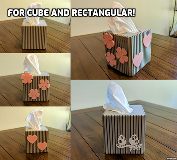 vase mode tissue box snap-in adornments containers organization storage 3d print model - Mito3D