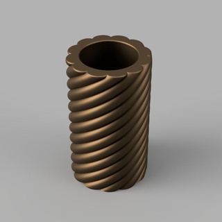 vaso matita titolare supporto 3d stampa spirale fiori pianta 3d print model - Mito3D