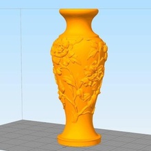 vase pivoine motif l'art 3d print model - Mito3D