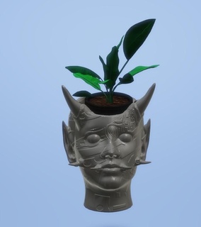 vase pot masque femme oni tribal hannya 2 meme ender 3 fleur utile étagère l'amour cadeau original mère banquet filet 3d print model - Mito3D