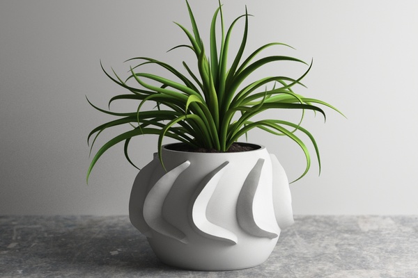 florero maceta plantador 3d impresión 837 1 hogar casa decorativo bonito jardineras 3d print model - Mito3D