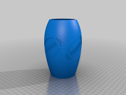 vase rugby american football ball league union art 3d print model - Mito3D