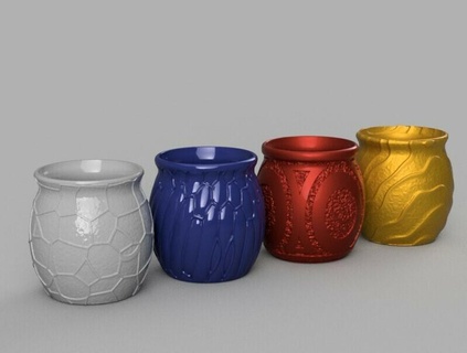 vase set - pots set pots vase vase set flower flower pot  3d print model - Mito3D