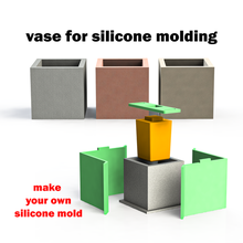 vase silicone mold square 3d print model - Mito3D