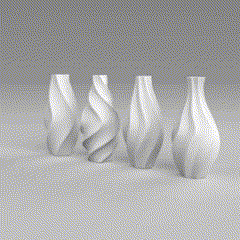 Vase Spiral Vasen Design Grafik Digital Designs Fluid Formen Raffinesse Innere Blumen Abbildungen dekorativ Elemente 3d print model - Mito3D