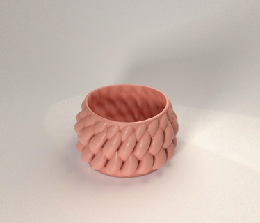 vaso stl casa vasi mentoz3d fiore pentola fioriera bonsai contorto organico 3d print model - Mito3D