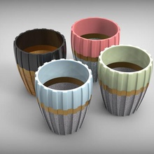 vasos de avanço - recuo para a esquerda casa alterar cor plantadeira vaso 3d print model - Mito3D