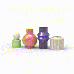 vases - vase set decoration home figure form circles organizer pencil holder bathroom room flowers roses 3d print model - Mito3D