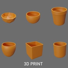 floreros básico modelo maceta planta decoración diseño casa cuenco flor menaje impresión 3d print model - Mito3D