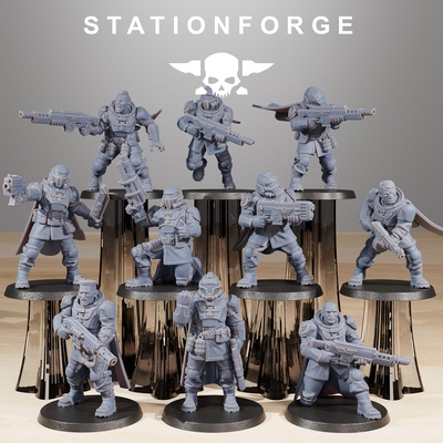 hunde libertad luchadores juego fantasía infantería marina sci fi estrella guerra miniatura soldados mesa democracia 3d print model - Mito3D