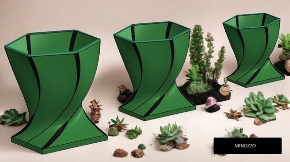 vaso 3 vase mode spiral flowers coextrusion duel color 3d print model - Mito3D