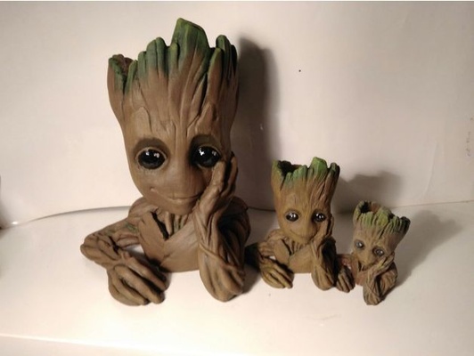 vaso baby groot pot home garden flowerpot plant guardians of galaxy planter 3d print model - Mito3D