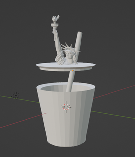 vaso estatua libertad lentes 3d 3d print model - Mito3D