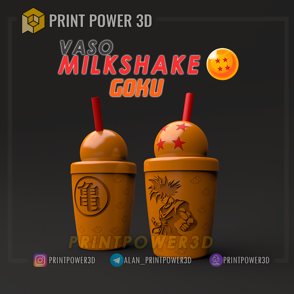 vaso goku milchshake drachen ball zuhause haus vegeta anime niños nene nina gefrierschrank gohan printpower3d 3D print model - Mito3D