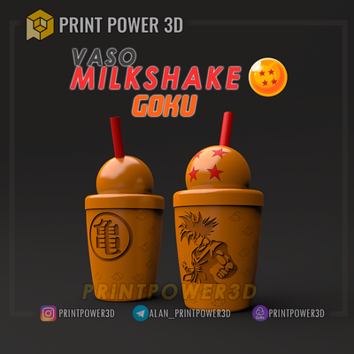 vaso goku milchshake drachen ball zuhause haus vegeta anime niños nene nina gefrierschrank gohan printpower3d 3d print model - Mito3D