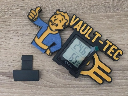 vault tec thermometer holder hygrometer fallout pip boy 3d print model - Mito3D