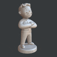 kaslı çocuk Sanat pipboy araları açılmak heykelcik şekil oyuncak 3d print model - Mito3D