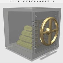 vault game treasure safe props metal gold 3d print model - Mito3D