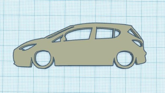 Vauxhall Corsa chaveiro silhueta carro 3d print model - Mito3D