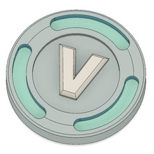 v-bucks coin model game royale battle token accessory currency cosplayer gaming vinderbucks vindertech 3d print model - Mito3D