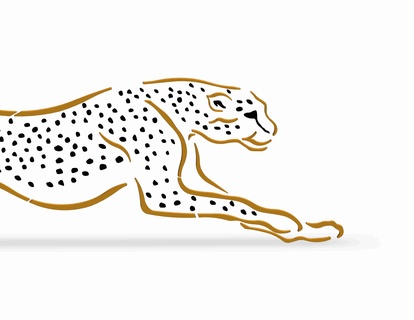 vetor leopardo dwg parede decoração laser corte animais animal felino África 3d print model - Mito3D