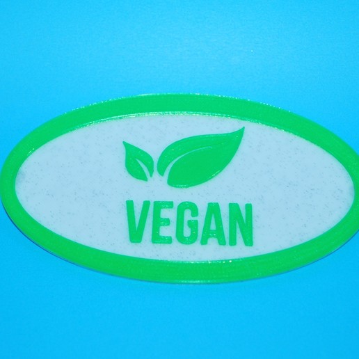 vegan fridge magnet home decor sign 3D print model - Mito3D