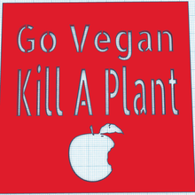 vegan kill plant stencil tool airbrush anti laser lasercut plants template 3d printing 3d print model - Mito3D