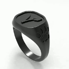 vegan signet ring jewelry high poly love animals 3d print model - Mito3D
