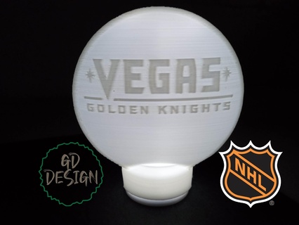 vegas golden knights hockey puck light tealight reading nightlight nhl sports game man cave cor art home kids room 3d print model - Mito3D