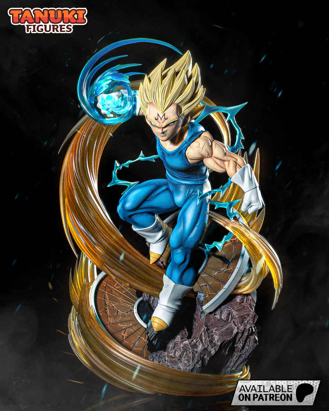 vegeta continuar pelota z tamaño completo arte majin anime manga 3dprint juguete coleccionable figura acción 3D print model - Mito3D