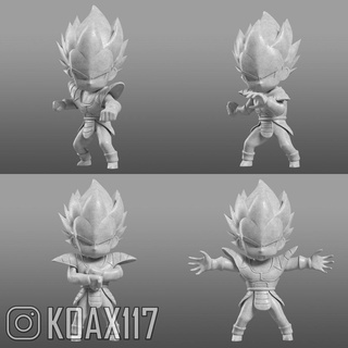 vegeta saiyan saga impostato 4 gioco Drago palla dbz dbs Principe Goku kakarot chibi 3d print model - Mito3D