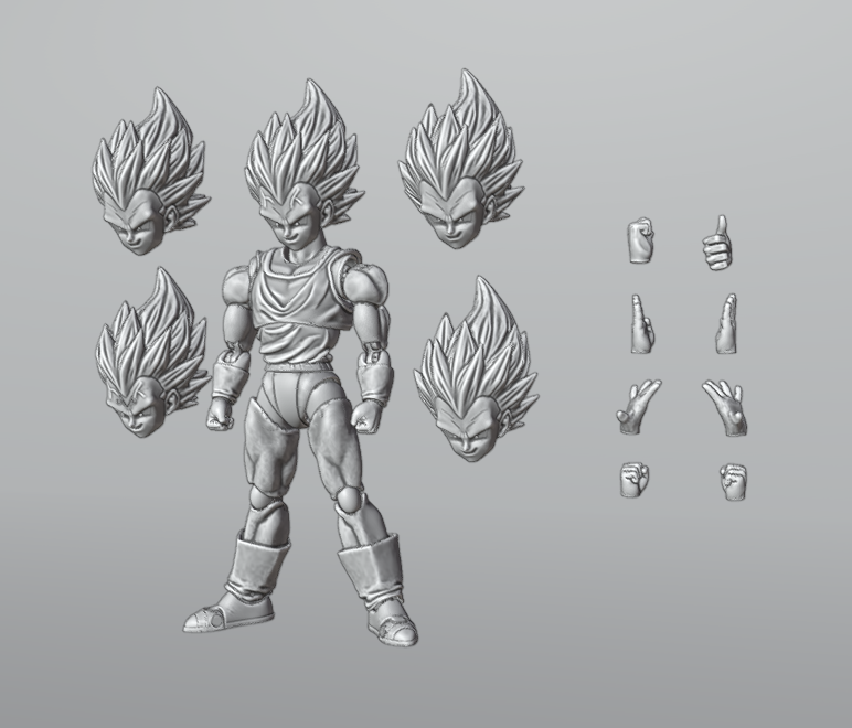 vegeta articulated dragon bola 3D print model - Mito3D