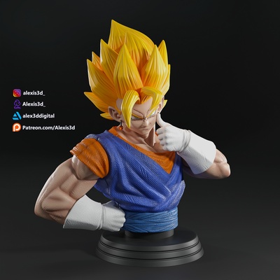 vegitto büst sanat vegeta goku ejderha top z kolektör koleksiyon 3d baskı stl 3d print model - Mito3D