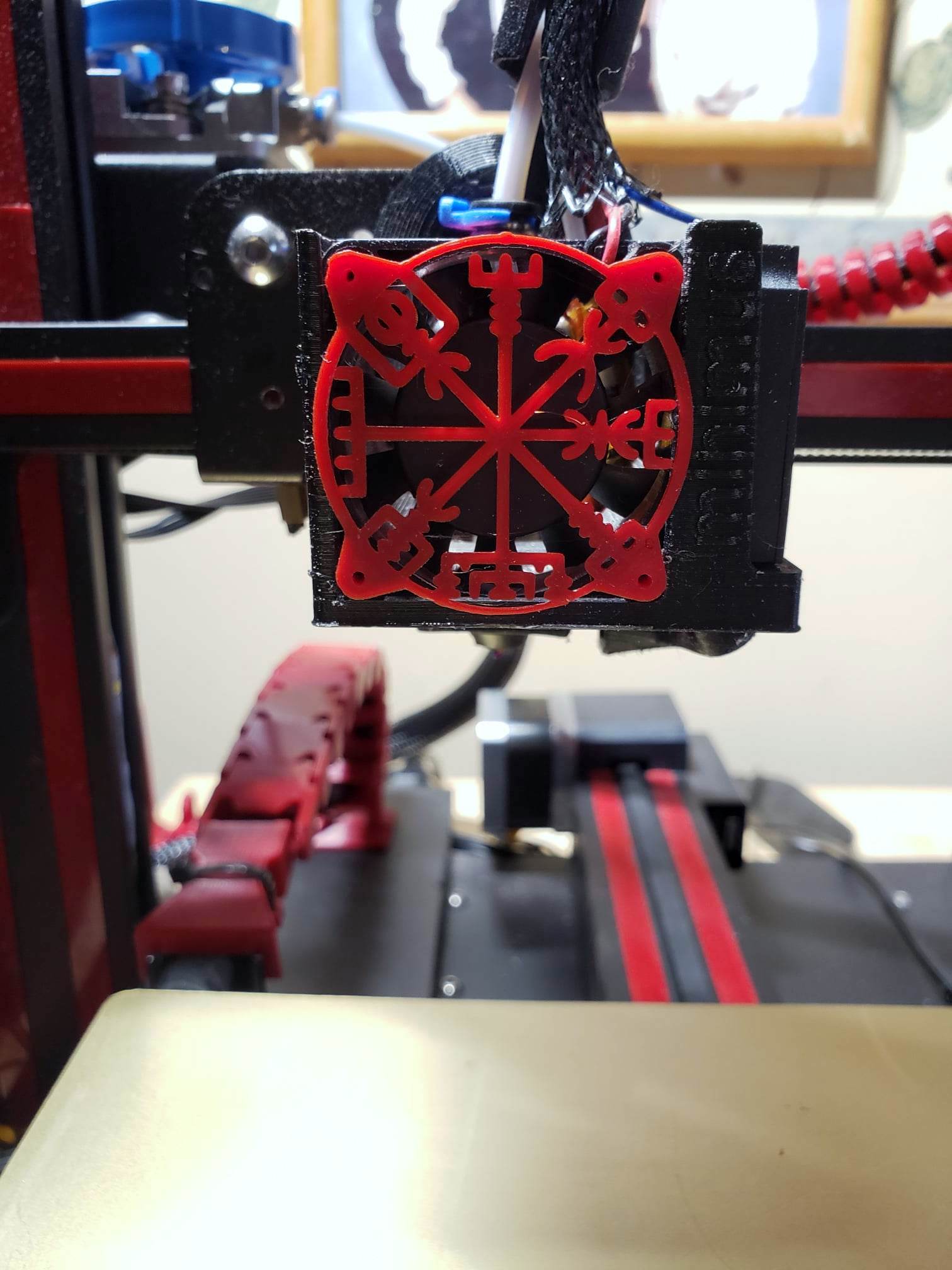 vegvisir fan copertina guaina minimo hotend raffreddamento sistema utensili vichingo runa simbolo bussola 3D print model - Mito3D