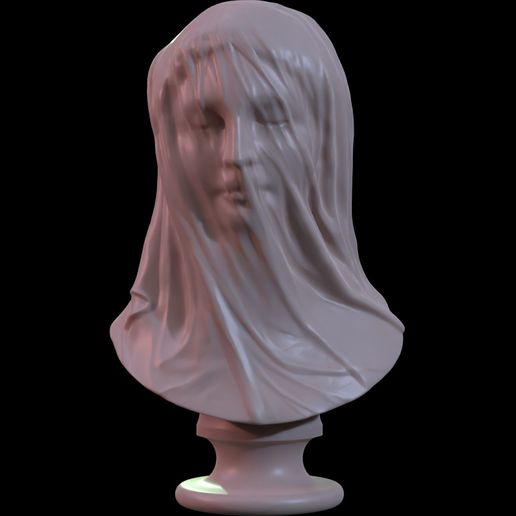 veiled woman head art veil statue bust women classical sculpture bride portrait 3D print model - Mito3D