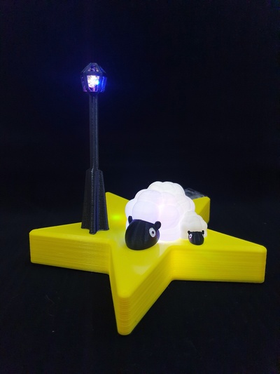 veilleuse toile du berger moutons et lâmpada rua luminoso casa lampe nuit d coração câmara enfant impressão 3d pla mignonne conduziu lumi re faça mod le cor f rique personnalis cadeau 3d print model - Mito3D