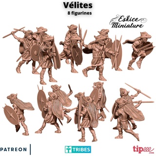velites - 28mm Game epic history battle wargame antic carthage rome antiquity 15mm figurine hoplite macedon 3d print model - Mito3D