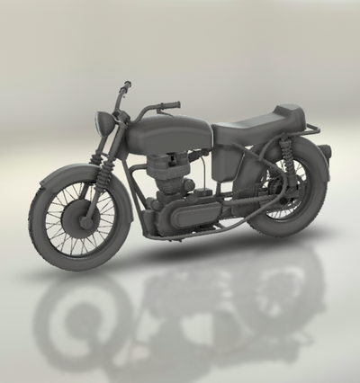 velocette thruxton 1965 moto bicyclette moteur vélo two wheeled véhicule motard sport turbo roadster hachoir 3d print model - Mito3D