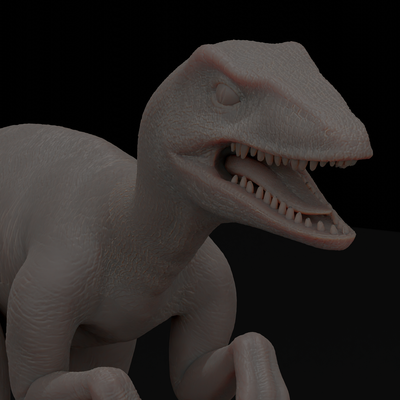 velociraptor juego dinosaurio animal estatua criatura highpoly arte fan arte parque jurásico mundo jurásico 3d print model - Mito3D