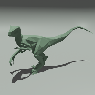 velociraptor low poly dinosaur animal t-rex tyrannosaurus 3d print model - Mito3D