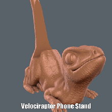 velociraptor phone stand easy print support 3d print model - Mito3D