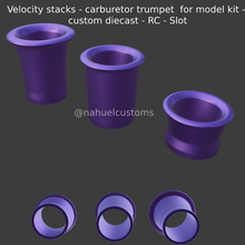 velocity stacks - carburetor trumpet model kit custom diecast rc slot stack engine v8 3d print model - Mito3D