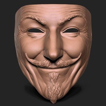 kan davası maske insan Fawkes anonim v cadılar bayramı sembol Vesika protesto hacker anti yolsuzluk devrim 3d print model - Mito3D