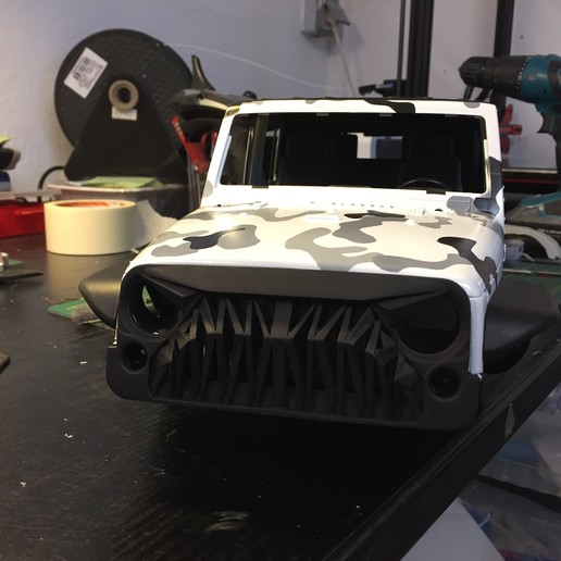 vener griglia anteriore jeep jk corpo rigido 1 10 vari rc auto rubicon gang 93 3D print model - Mito3D