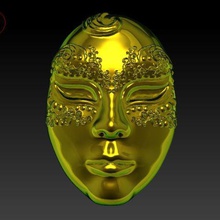 venetian mask jewelry art jewellery face woman carnival 3d print model - Mito3D