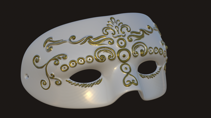 venetian mask venice carneval party cosplay no support female male head 3d print model - Mito3D
