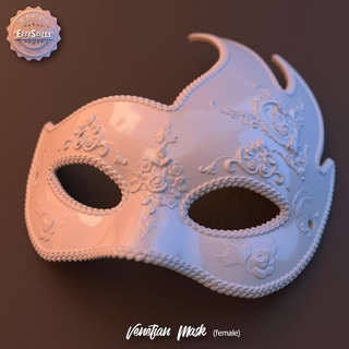 vénitien masque femelle mascarade fête incognito italien cosplay visage taille adulte costume l'amour robe carnaval mystérieux 3d print model - Mito3D