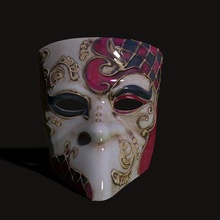 veneziano maschera v2 Venezia carnevale ornamentale lusso raro festa collezione palla 3d print model - Mito3D