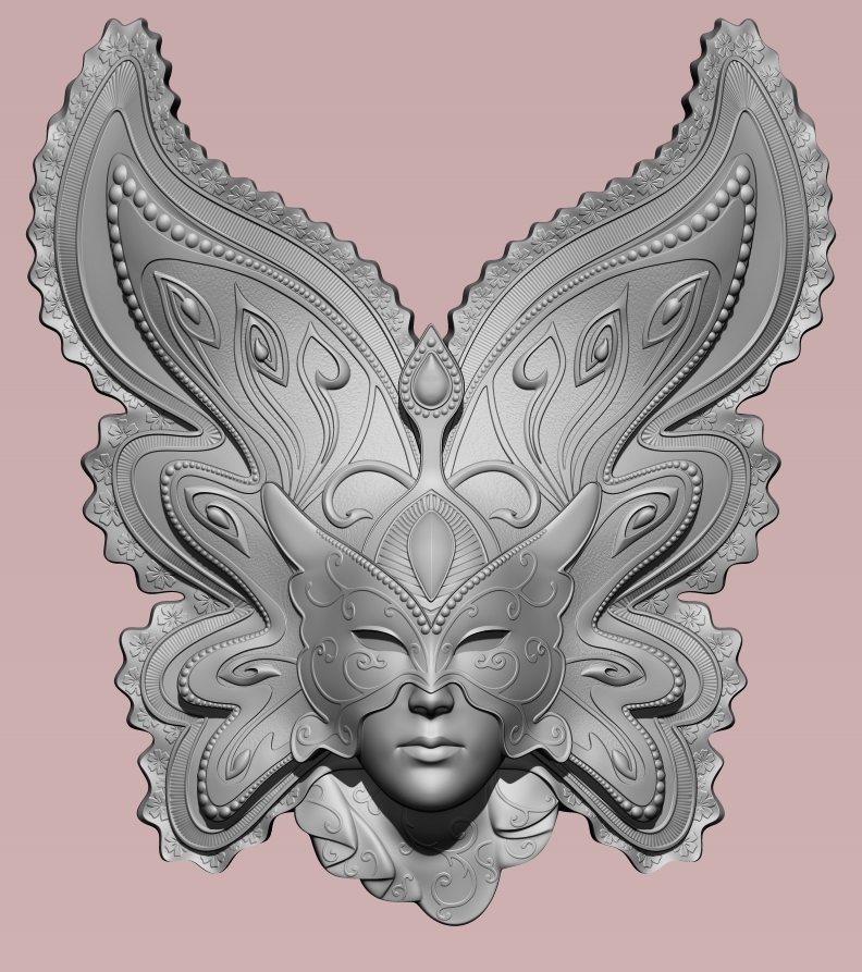 vénitien masque mur art carnaval decoracion décor femmes 3D print model - Mito3D