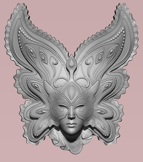 veneziano maschera parete arte carnevale decoracion arredamento donne 3d print model - Mito3D
